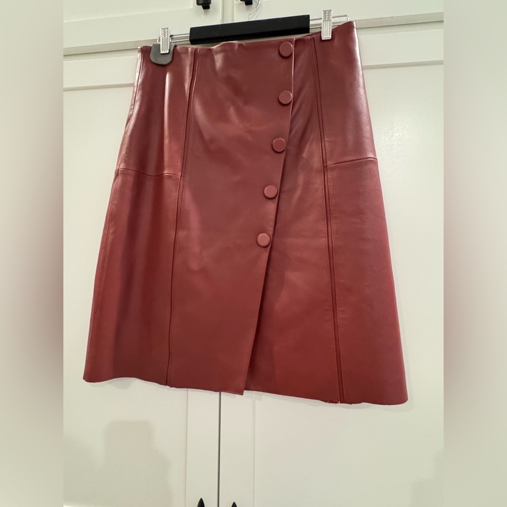 Elegant Burgundy Button-Front Skirt